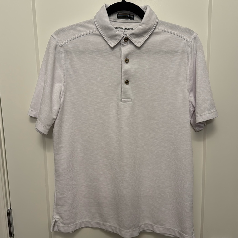 Mens Johnston & Murphy Polo NWOT, White, Size S